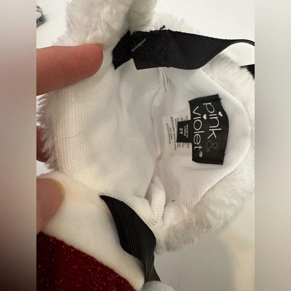 2 Toddler White Fuzzy Christmas Purses Unicorn and Kitty Pretend Play